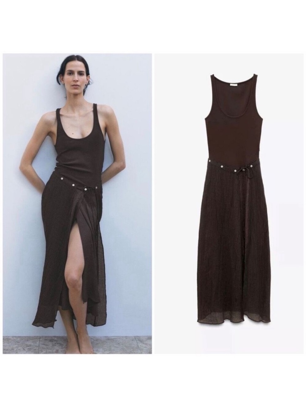 MIXED PAREO DRESS - Zara